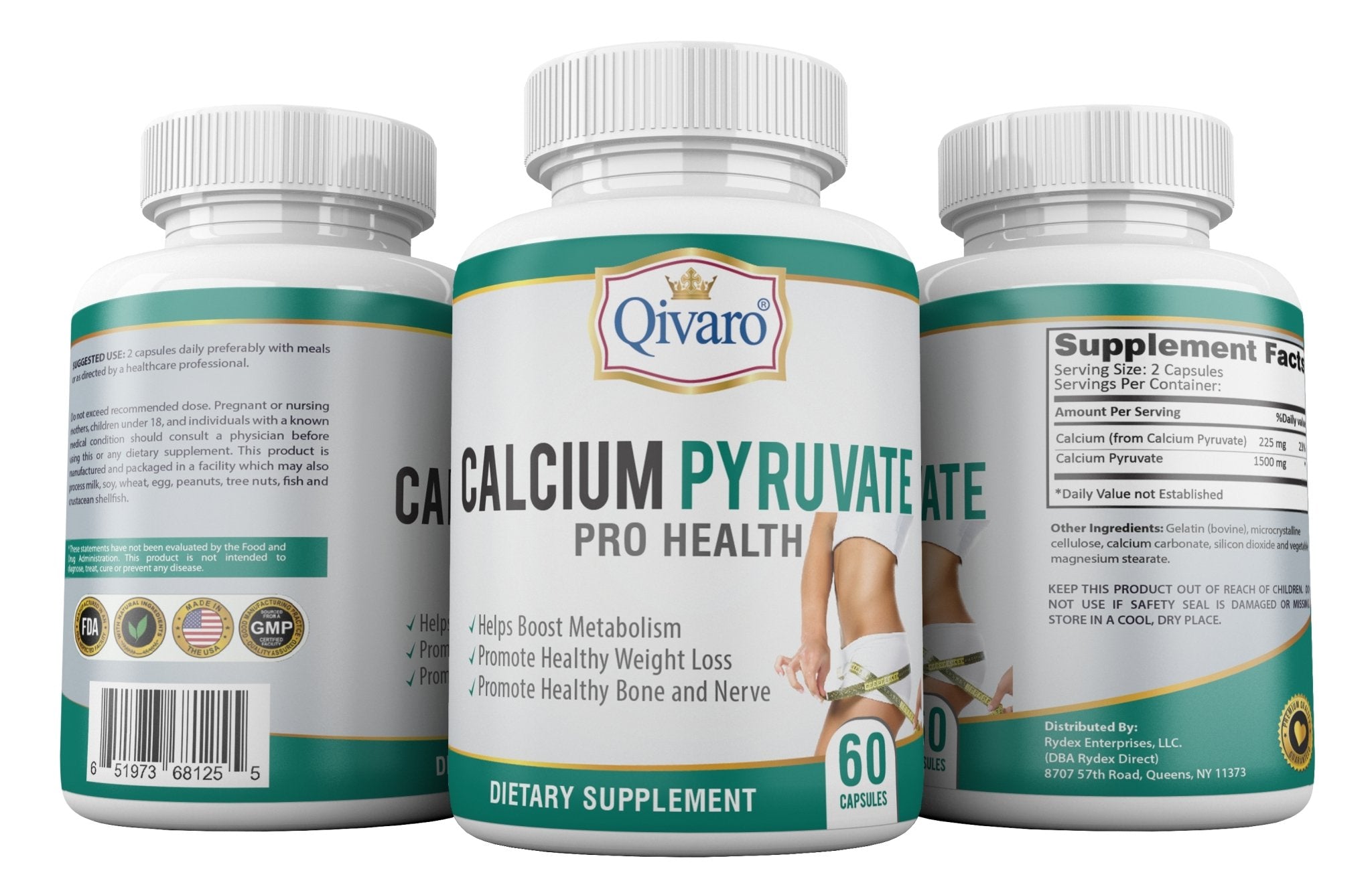 Calcium Pyruvate Pro Health (120 capsules) - Qivaro USA