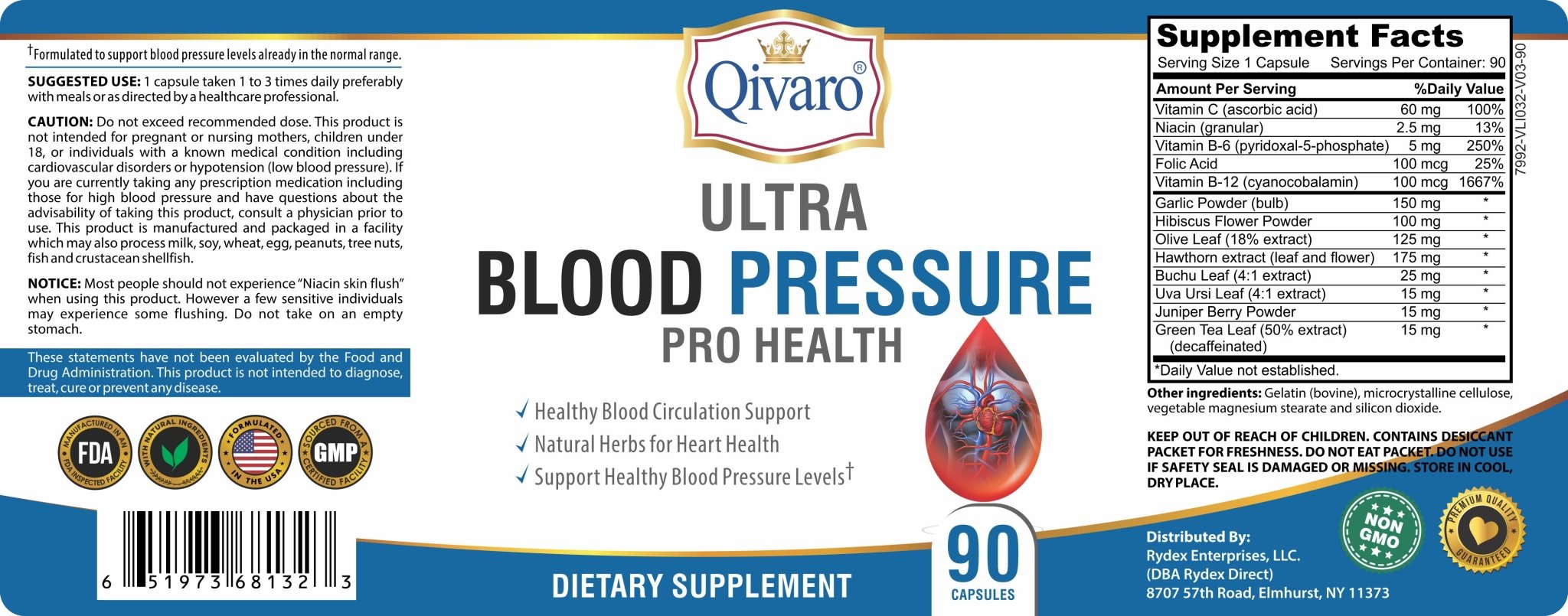 Ultra Blood Pressure Pro Health 血壓寶 (90 caps) - Qivaro USA