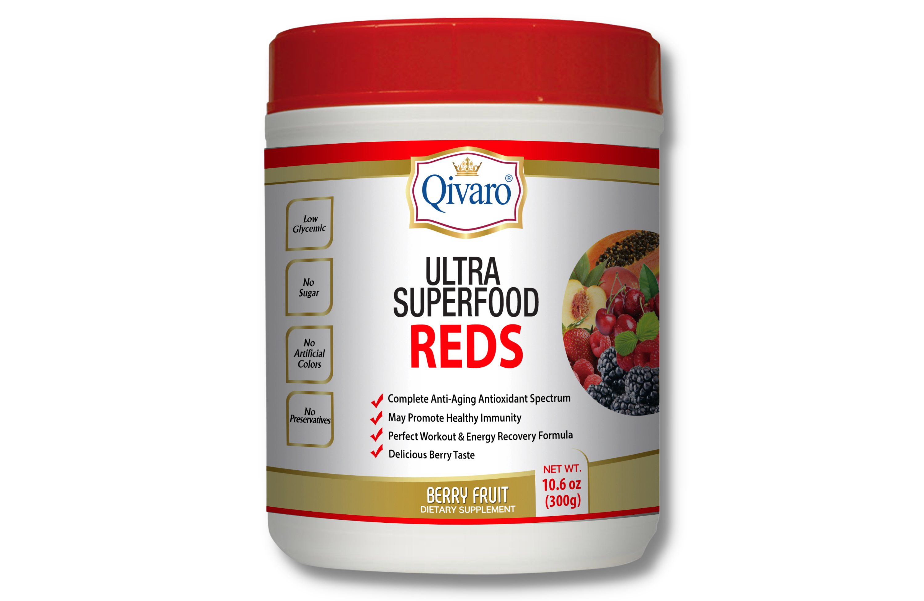 QIVP03 - Ultra SuperFood Reds By Qivaro - Berry Fruit (300 grams)