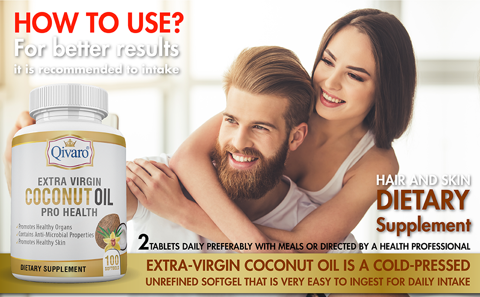 QIH03: Extra Virgin Coconut Oil Pro Health By Qivaro (100 softgels)