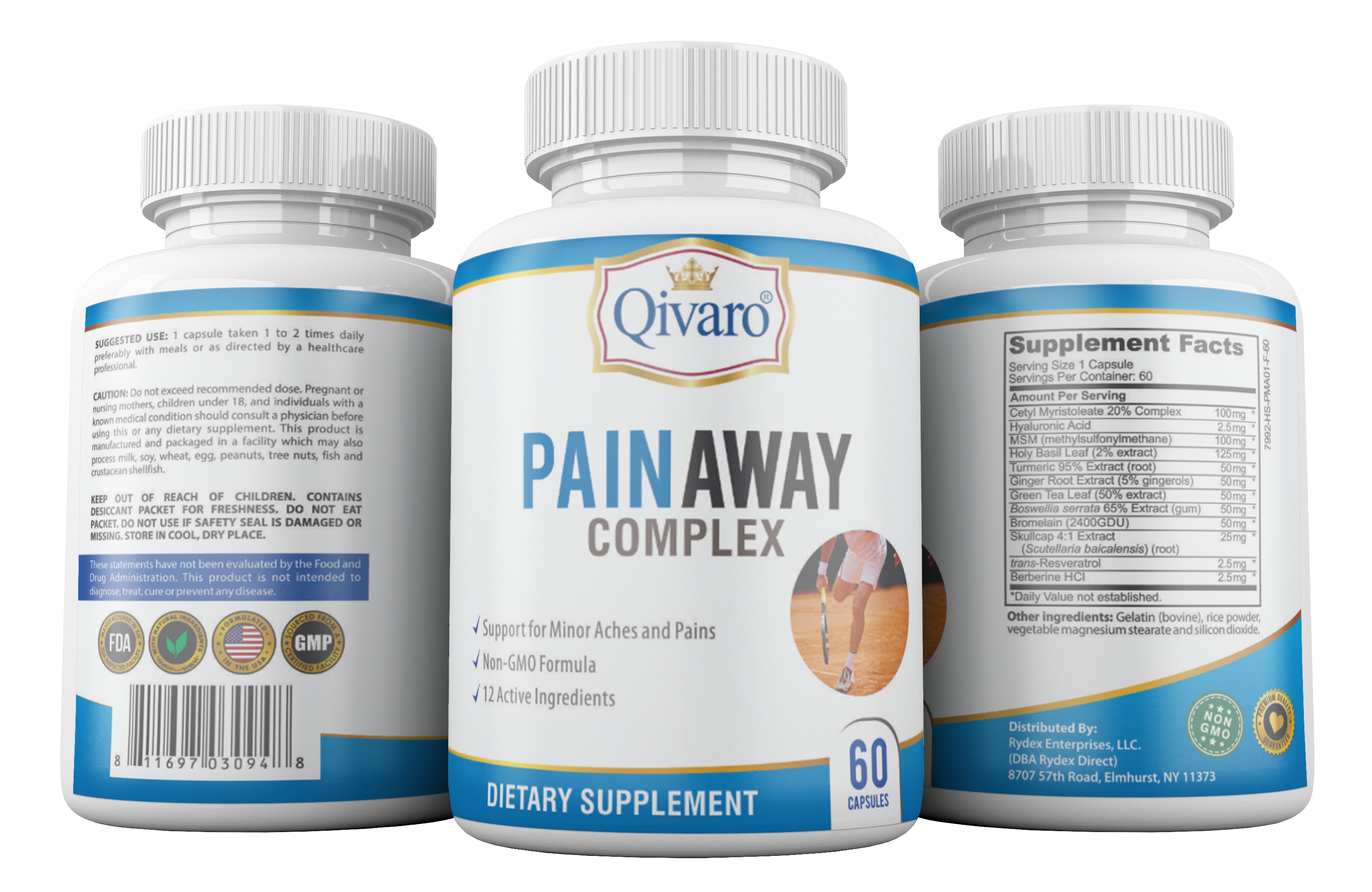 QIH51: Pain Away Pro Health By Qivaro - (60 Capsules)
