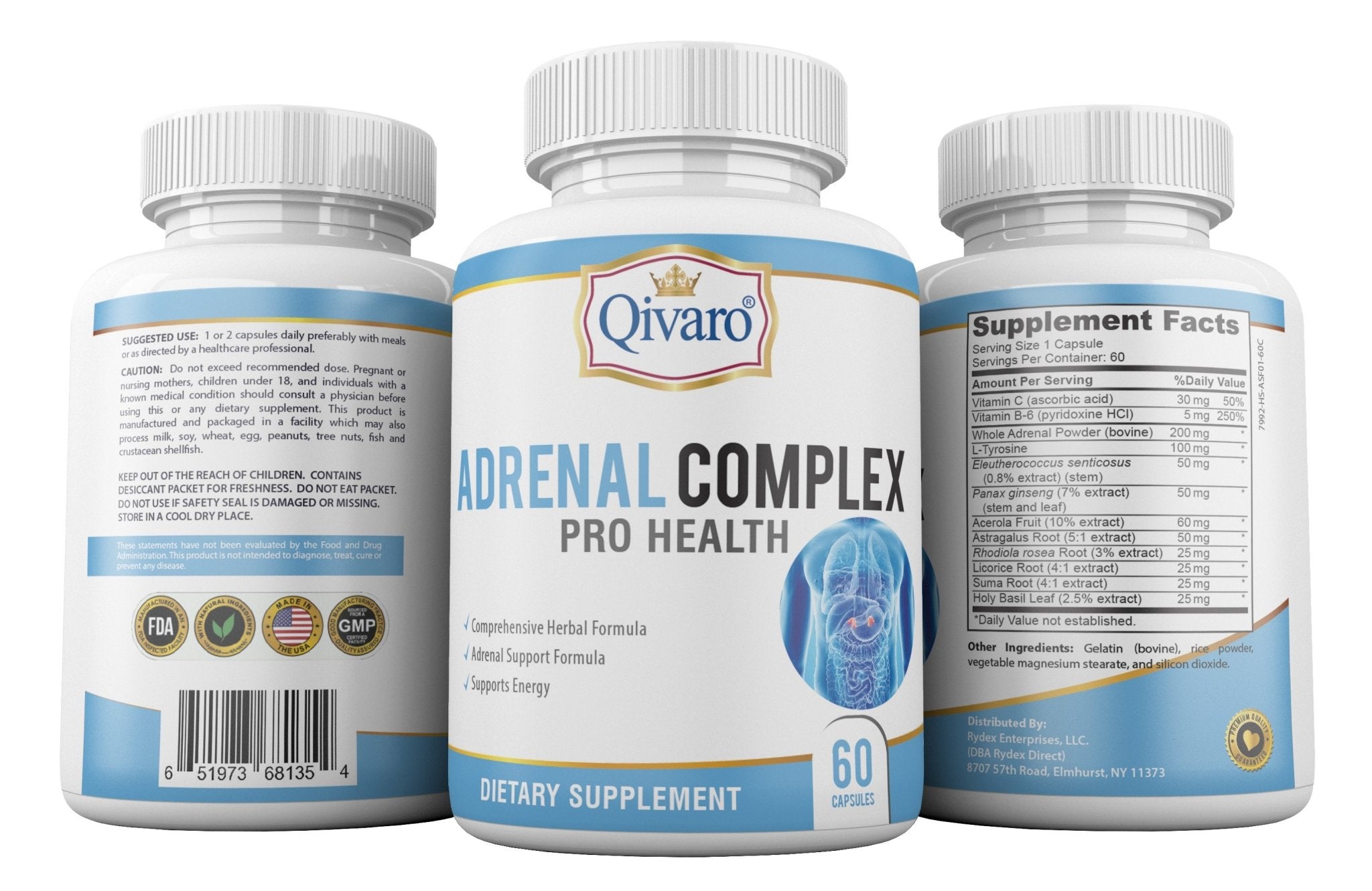 Adrenal Complex Pro Health by Qivaro - 60 capsules - Qivaro USA