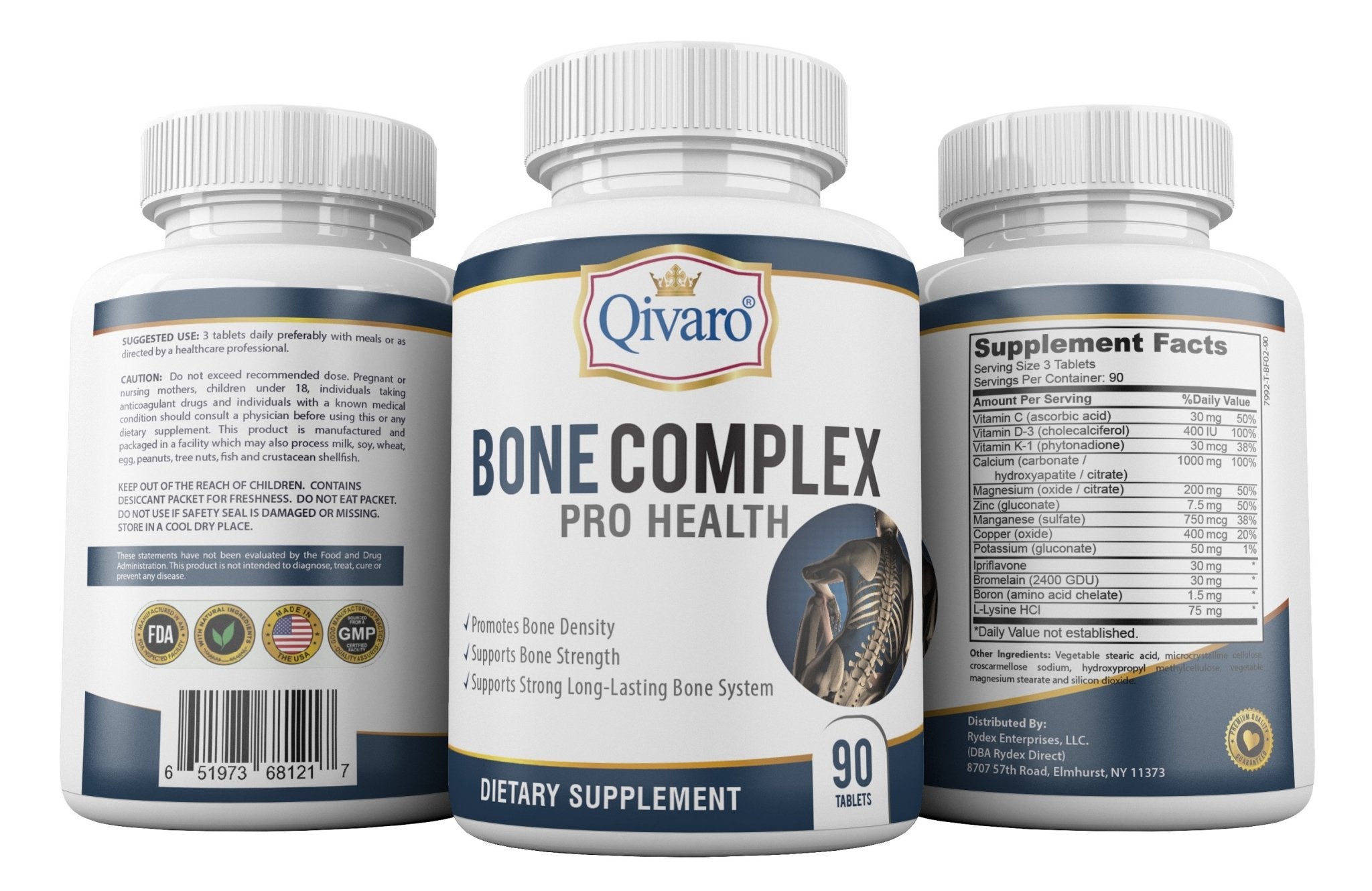 Bone Complex Pro Health by Qivaro (90 tablets) - Qivaro USA