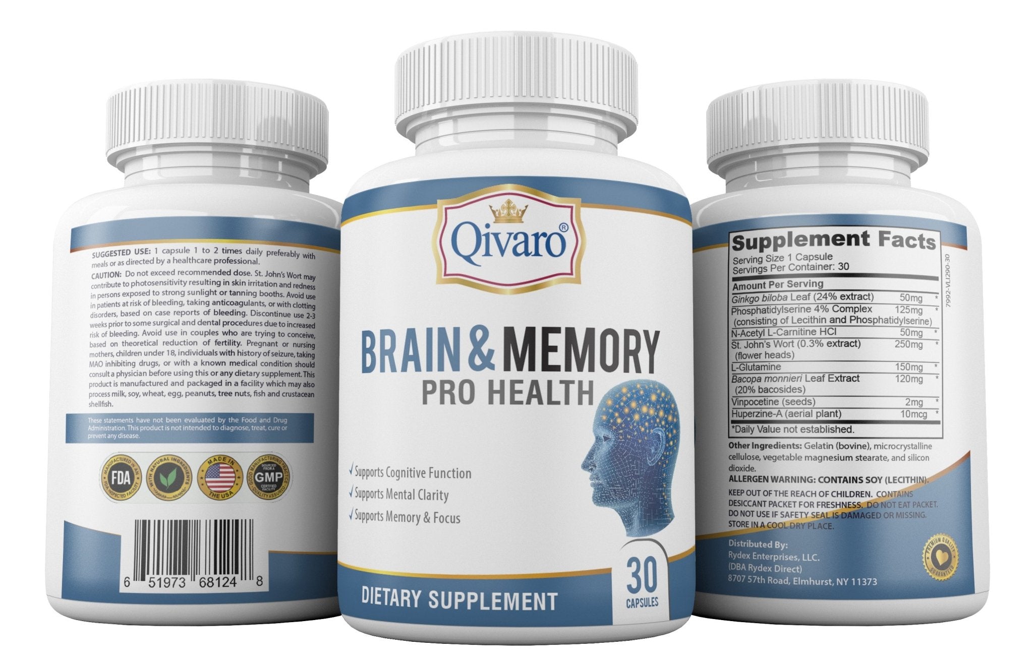 Brain & Memory Pro Health by Qivaro (30 capsules) - Qivaro USA