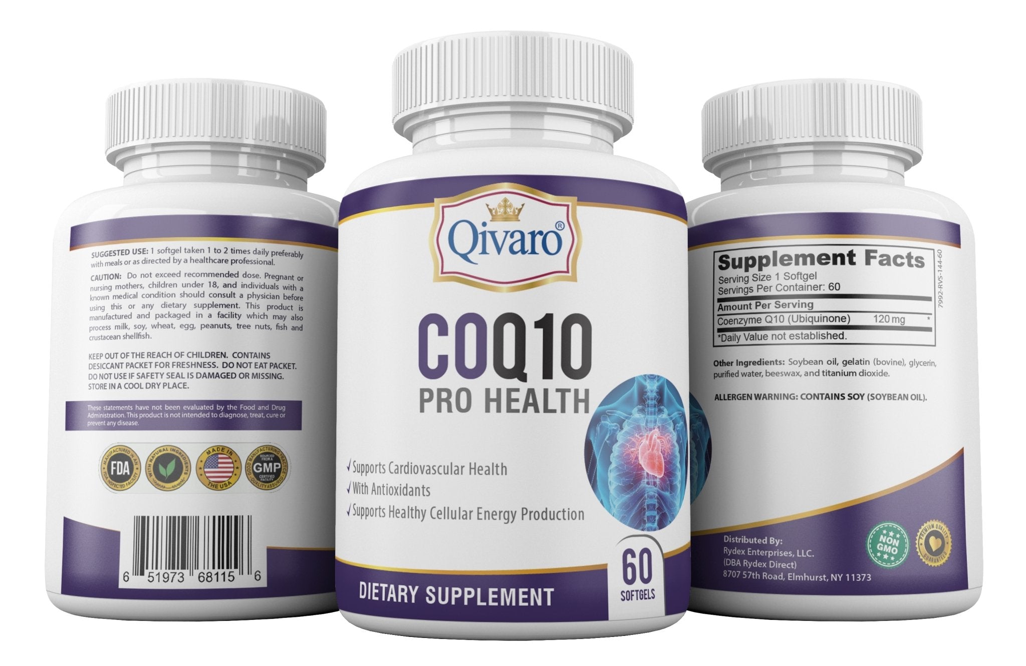 COQ10 Pro Health 120mg - By Qivaro (60 softgels) - Qivaro USA