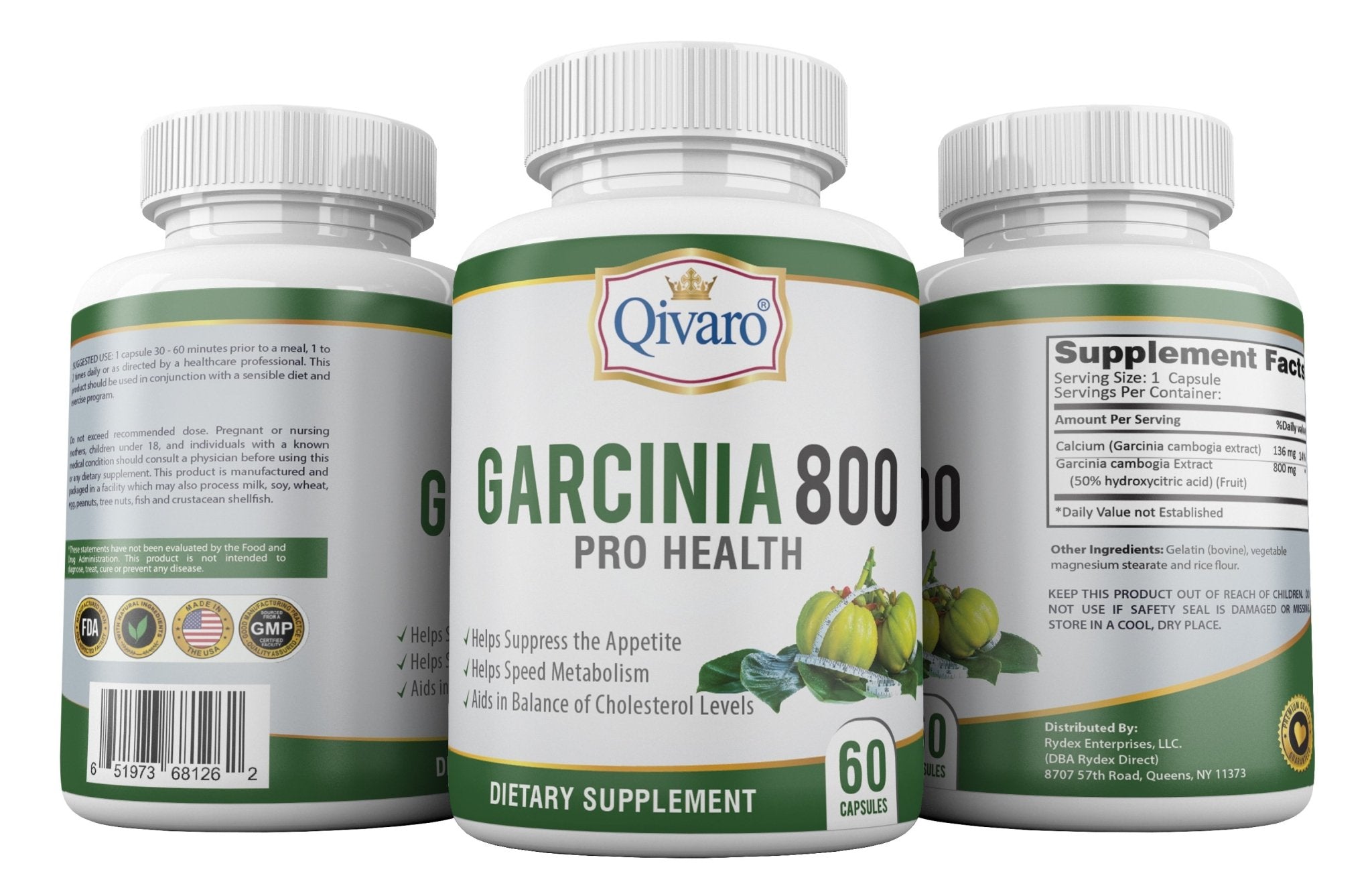 Garcinia 800 Pro Health By Qivaro (60 capsules) - Qivaro USA