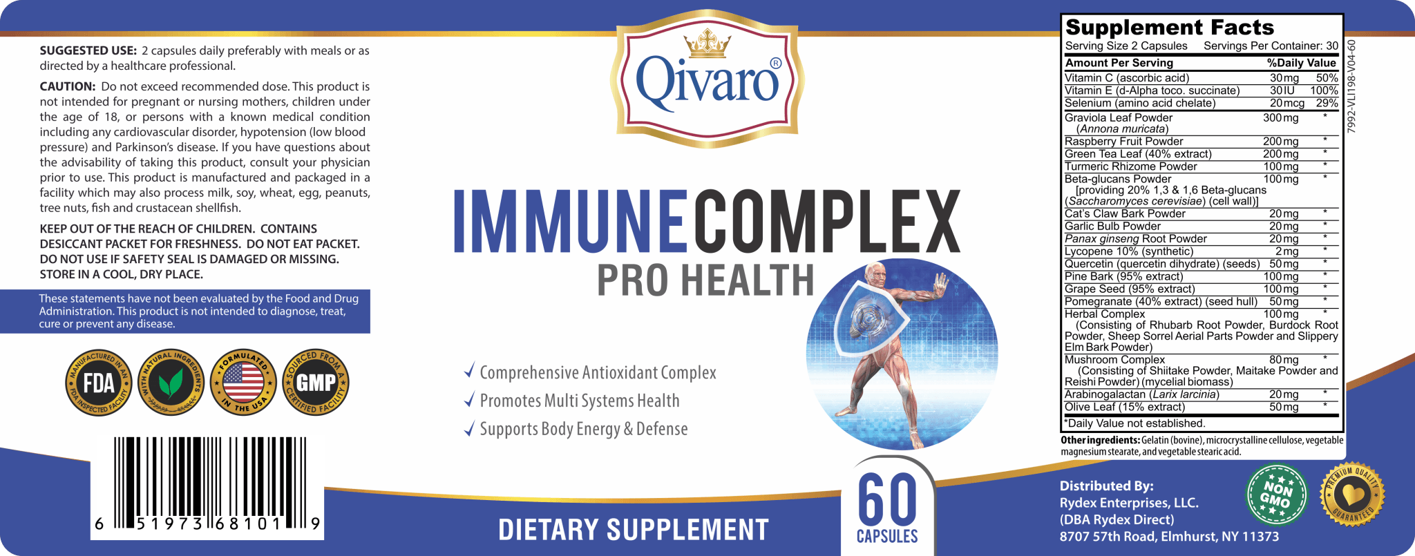 Immune Complex Pro Health By Qivaro (60 capsules) - Qivaro USA