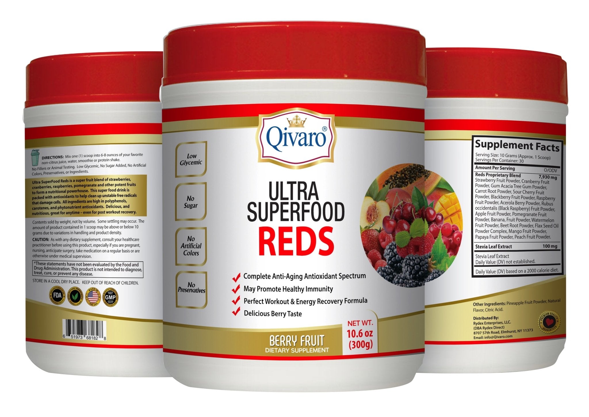 QIVP03 - Ultra SuperFood Reds By Qivaro - Berry Fruit (300 grams) - Qivaro USA