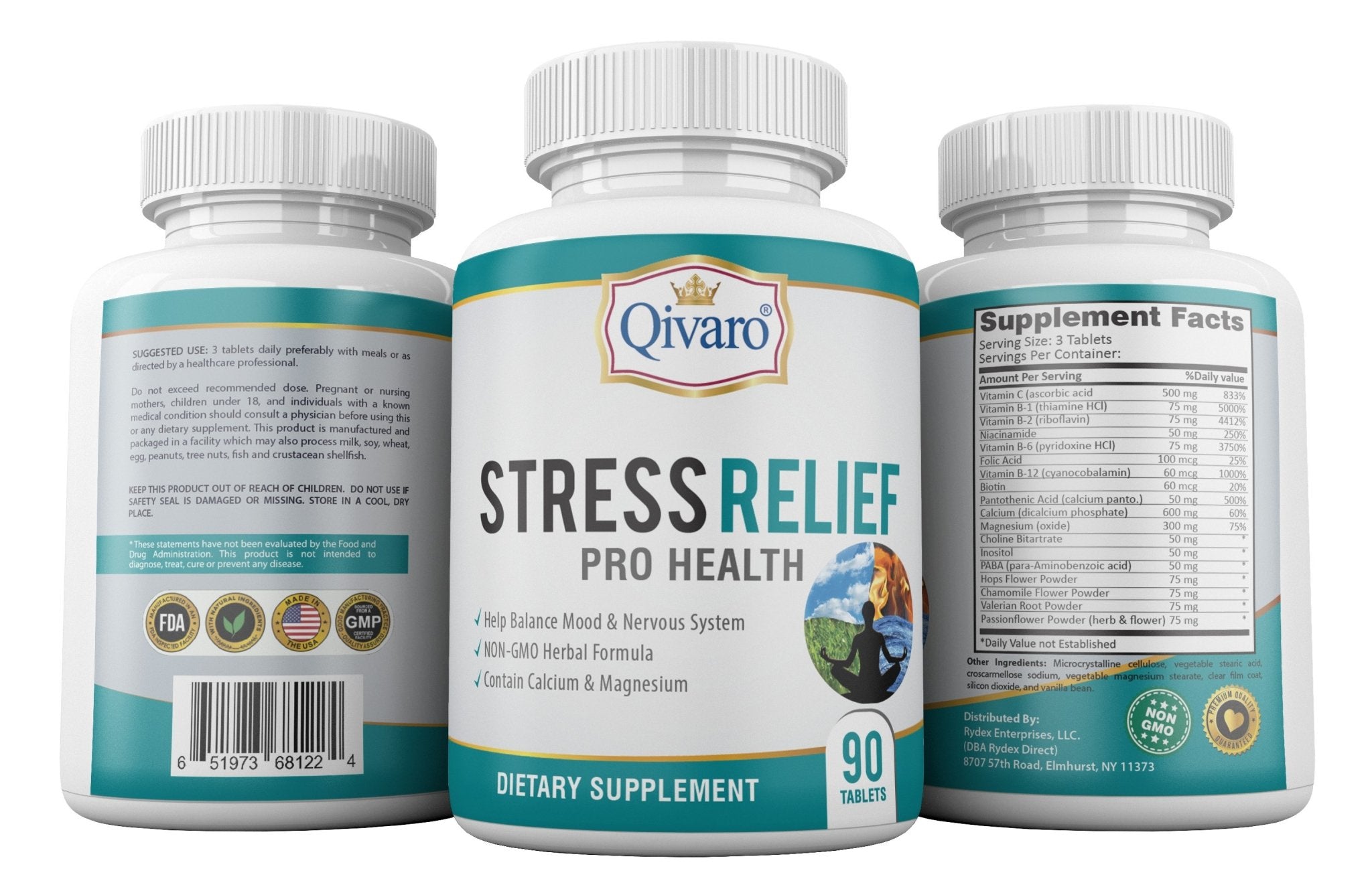 Stress Relief Pro Health By Qivaro - (90 tablets) - Qivaro USA